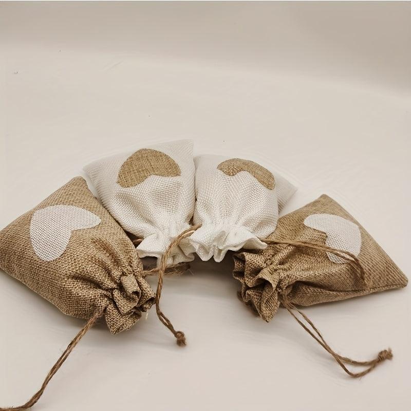 31pcs Love Burlap Bag Tag Set Jewelry Cosmetics Finishing Storage Bag