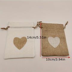 31pcs Love Burlap Bag Tag Set Jewelry Cosmetics Finishing Storage Bag