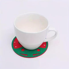 10pcs Christmas Tableware Coaster Felt Coaster Christmas Decorations Navidad