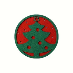 10pcs Christmas Tableware Coaster Felt Coaster Christmas Decorations Navidad