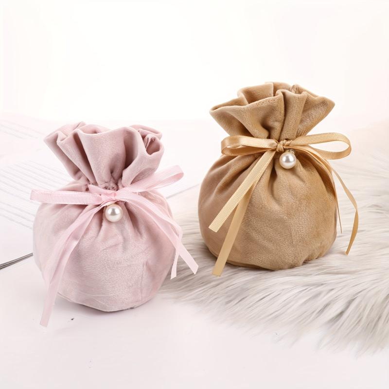 1pc Pearl Velvet Goodie Bag Fairy Bunch Pocket Wedding Goody Box