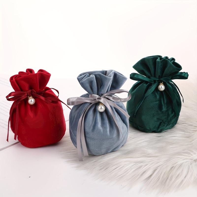 1pc Pearl Velvet Goodie Bag Fairy Bunch Pocket Wedding Goody Box