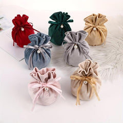 1pc Pearl Velvet Goodie Bag Fairy Bunch Pocket Wedding Goody Box