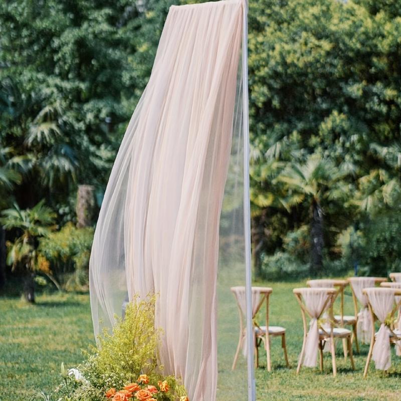 Wedding Arch Curtain Decoration Tulle Champagne Chiffon Fabric