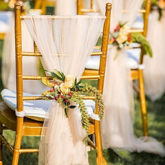 Wedding Arch Curtain Decoration Tulle Champagne Chiffon Fabric