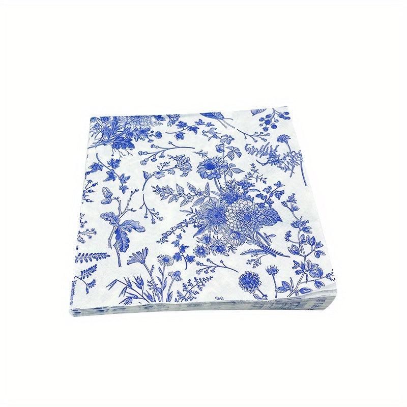 Vintage Flower Disposable Napkins 20pcs Set for Family Dinners