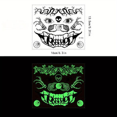 Halloween Luminous Facial Tattoo Sticker Decoration Gift For Women Men