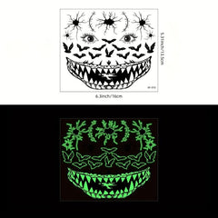 Halloween Luminous Facial Tattoo Sticker Decoration Gift For Women Men