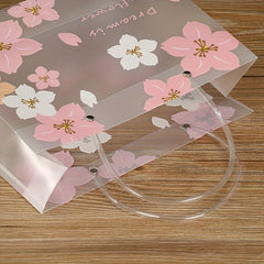 Floral Pattern Gift Bag Transparent PVC Hand held Bag