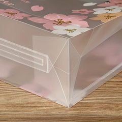 Floral Pattern Gift Bag Transparent PVC Hand held Bag