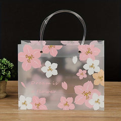 Floral Pattern Gift Bag Transparent PVC Hand held Bag