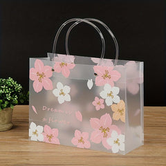 Floral Pattern Gift Bag Transparent PVC Hand held Bag