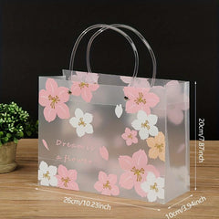 Floral Pattern Gift Bag Transparent PVC Hand held Bag