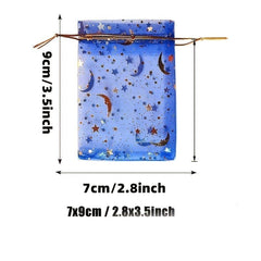 10pcs Mixed Moon and Star Organza Bag for Weddings and Parties
