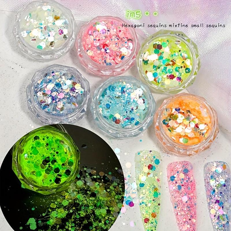 UV Glowing Face Body Nail Glitter Luminous Party Decoration