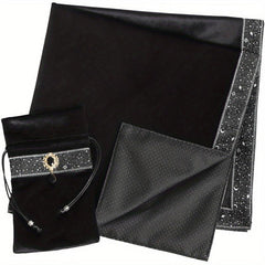 Tarot Tablecloth Set with Storage Bag Non-slip Beginner Double Layer