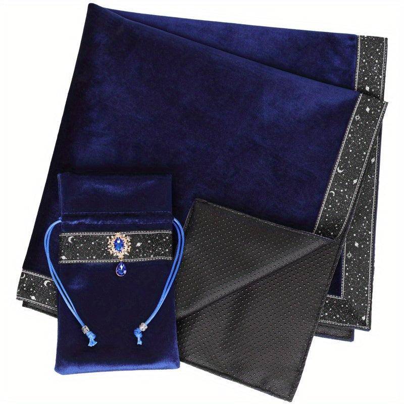 Tarot Tablecloth Set with Storage Bag Non-slip Beginner Double Layer