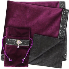 Tarot Tablecloth Set with Storage Bag Non-slip Beginner Double Layer