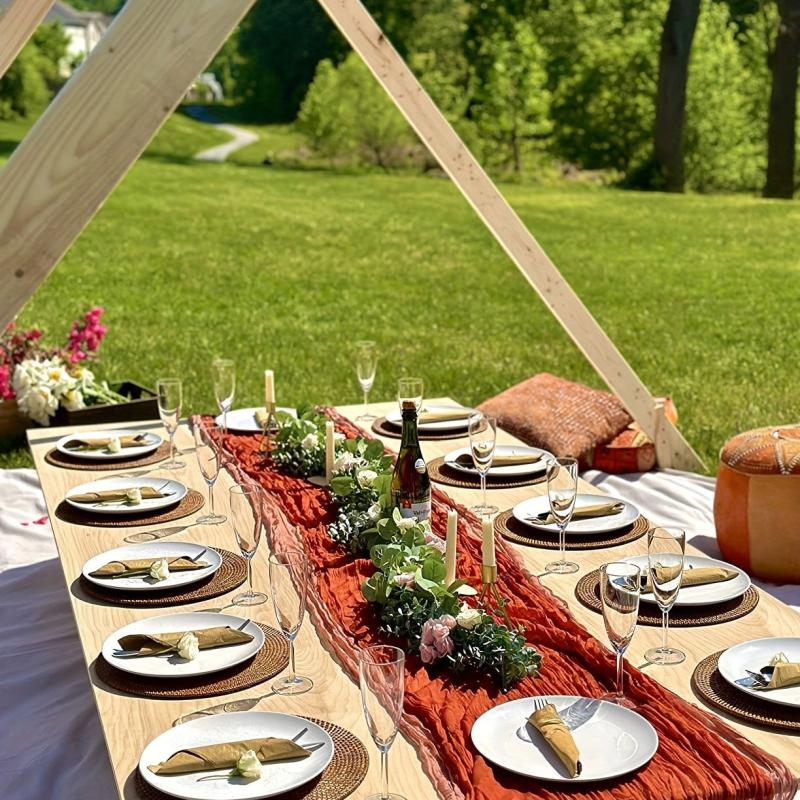 Boho Cheese Cloth Table Runner for Weddings and Parties