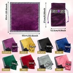 2pcs Large Size Velvet Tarot Cloth and Bag Set 65X65CM
