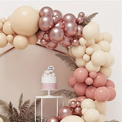 126pcs Pink Nude Latex Balloon Arch Garland - Birthday Party Bridal Shower Decor