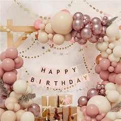 126pcs Pink Nude Latex Balloon Arch Garland - Birthday Party Bridal Shower Decor