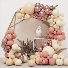 126pcs Pink Nude Latex Balloon Arch Garland - Birthday Party Bridal Shower Decor