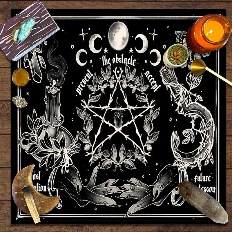 Witchcraft Square Tarot Altar Cloth Astrology Oracles Pad Table Covers