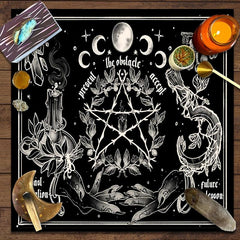 Witchcraft Square Tarot Altar Cloth Astrology Oracles Pad Table Covers