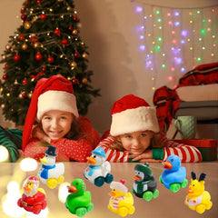 6pcs Christmas Rubber Duck Car Toy Bulk Floater Duck Car For Kids