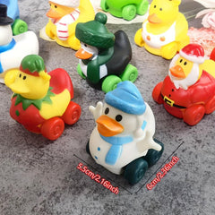 6pcs Christmas Rubber Duck Car Toy Bulk Floater Duck Car For Kids