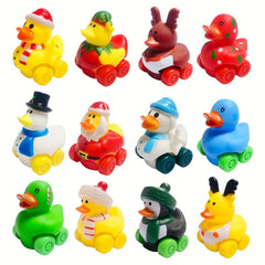 6pcs Christmas Rubber Duck Car Toy Bulk Floater Duck Car For Kids