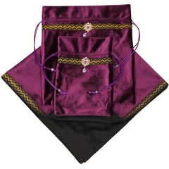 Tarot Card Anti slip Tablecloth Set with Storage Bag & Lace Bottom