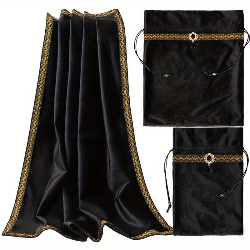 Tarot Card Anti slip Tablecloth Set with Storage Bag & Lace Bottom