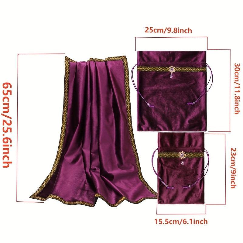Tarot Card Anti slip Tablecloth Set with Storage Bag & Lace Bottom