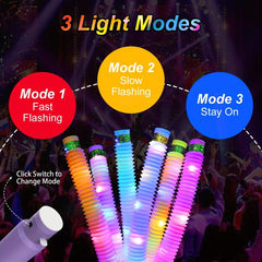 Glow Sticks Fidget Pop Tubes Light Up Party Supplies Sensory Toys