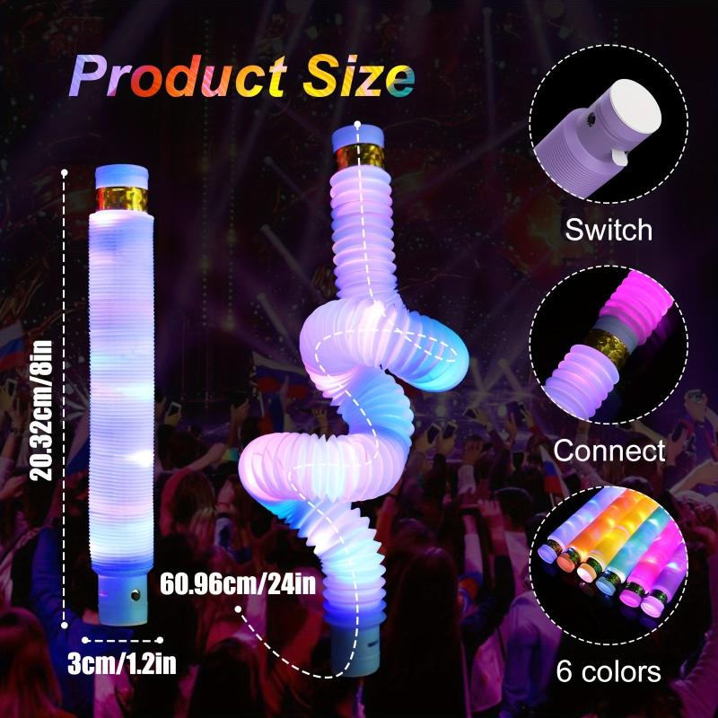 Glow Sticks Fidget Pop Tubes Light Up Party Supplies Sensory Toys