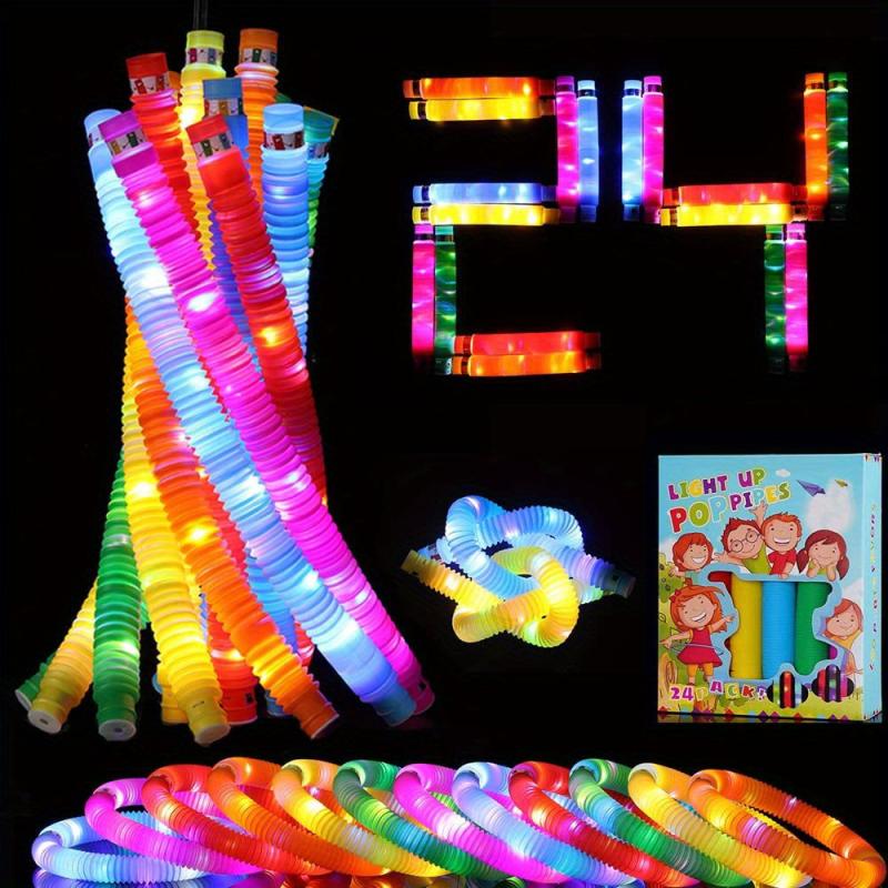 Glow Sticks Fidget Pop Tubes Light Up Party Supplies Sensory Toys