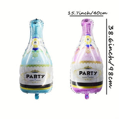 Wine Glass Champagne Bottle Foil Balloons for Wedding Party Decorations