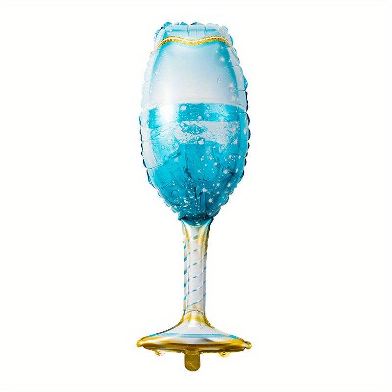 Wine Glass Champagne Bottle Foil Balloons for Wedding Party Decorations