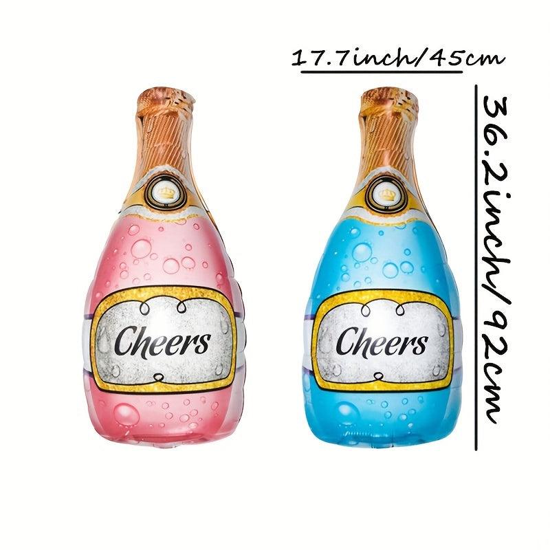 Wine Glass Champagne Bottle Foil Balloons for Wedding Party Decorations