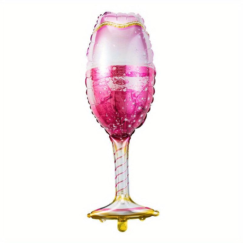 Wine Glass Champagne Bottle Foil Balloons for Wedding Party Decorations