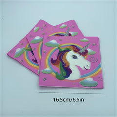 Unicorn Birthday Party Set Disposable Tableware Supplies