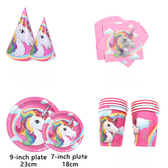 Unicorn Birthday Party Set Disposable Tableware Supplies