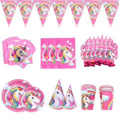 Unicorn Birthday Party Set Disposable Tableware Supplies
