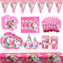 Unicorn Birthday Party Set Disposable Tableware Supplies