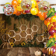 Boho Bee Sunflower Backdrop Rustic Branch Wooden Background Photography