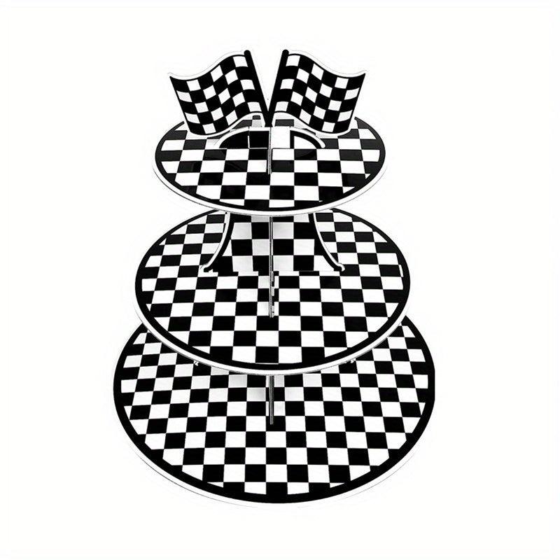 3 Tier Racing Car Cupcake Stand Construction Dessert Tower
