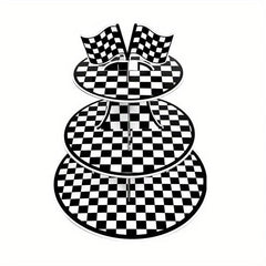 3 Tier Racing Car Cupcake Stand Construction Dessert Tower