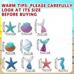 30pcs Summer Marine Themed Wooden Decorations Assorted Shells Starfish Beach